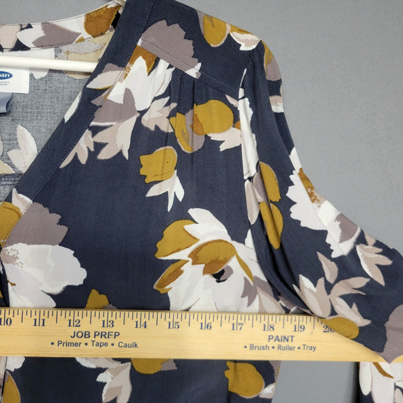 Old Navy Romper Shorts Womens Small Floral Long Sleeve Drawstring Waist Pockets - Picture 9 of 16